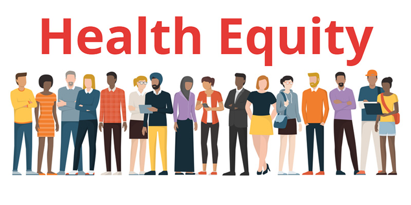 graphic of diverse people under Health Equity header