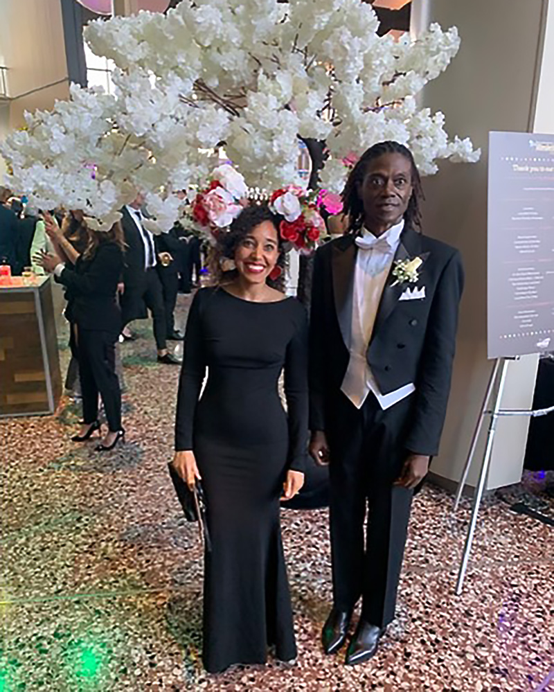 Dr. Alex Washington and CHER’s Jasmine Doxey at the Black and White Ball Reception.