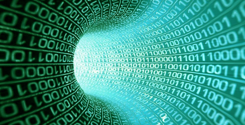 data forming a Matrix-like tunnel
