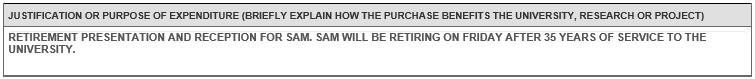 justication of expenditure