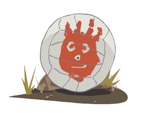 alt="an illustration of Wilson the volleyball from 'Castaway"