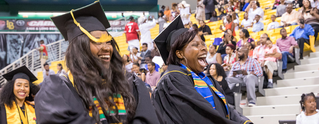 Students celebrate during the Pan-African cultural commencement celebration.