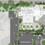 Overhead rendering of the planned Alumni Center
