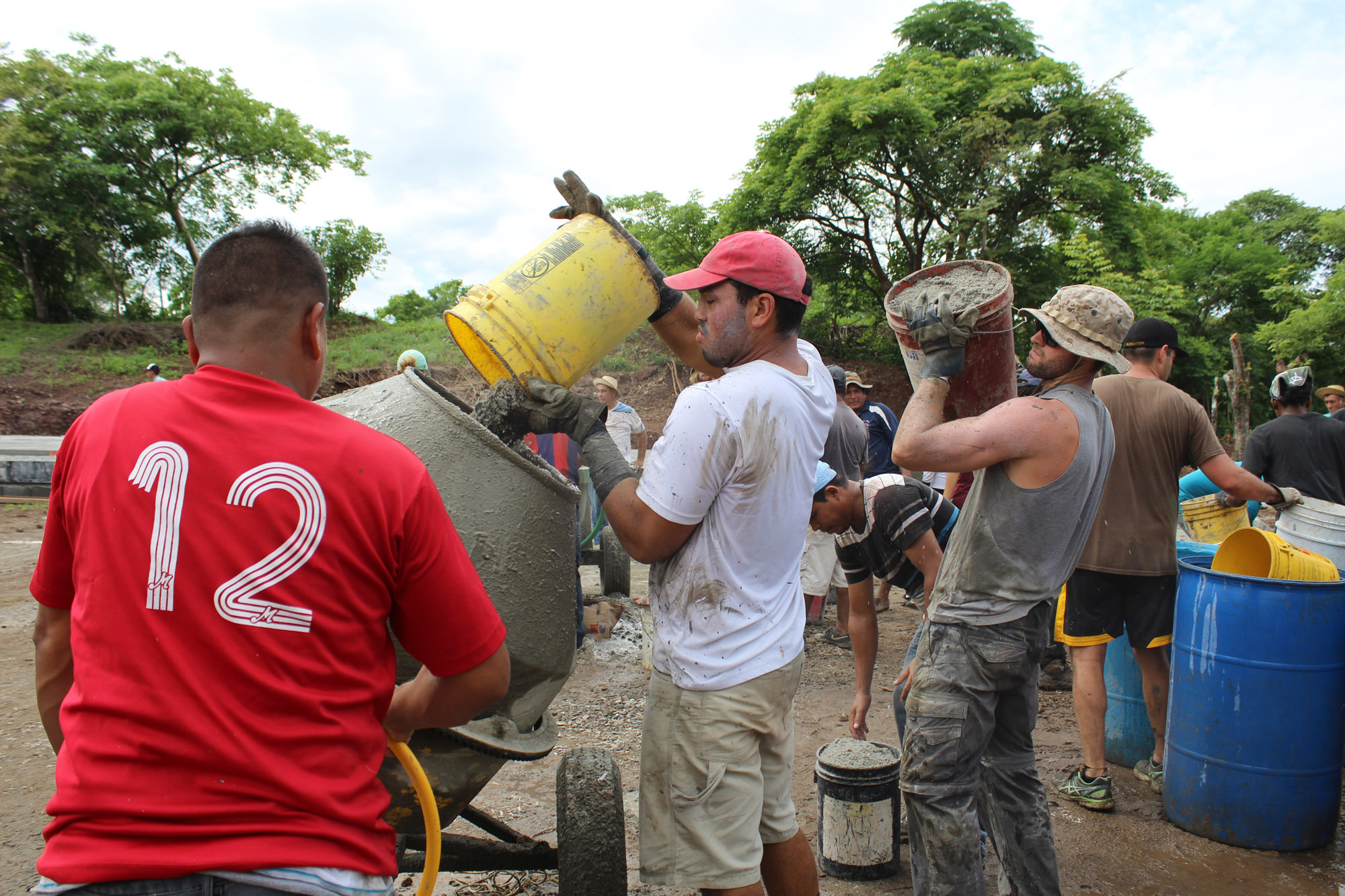 Mixing cement