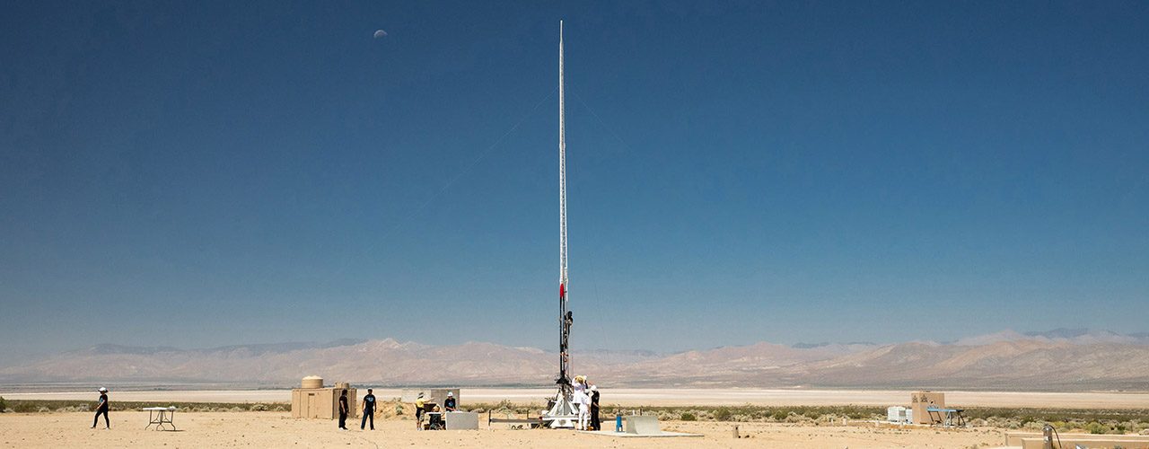 Rocket launch in Mojave Desert