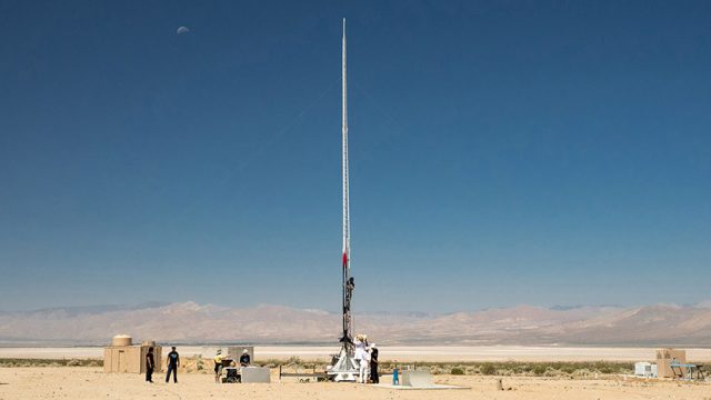 Rocket launch in Mojave Desert