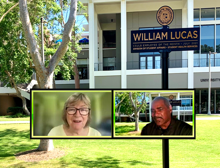 William Lucas: Virtual Employee of the Month Zoom presentation with President Conoley on Friendship walk 