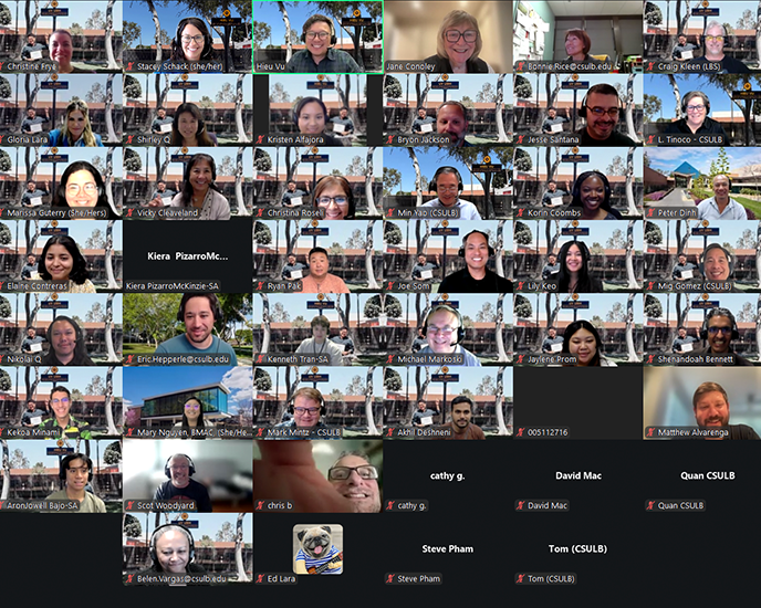 Hieu Vu with President Conoley friends and coworkers on zoom