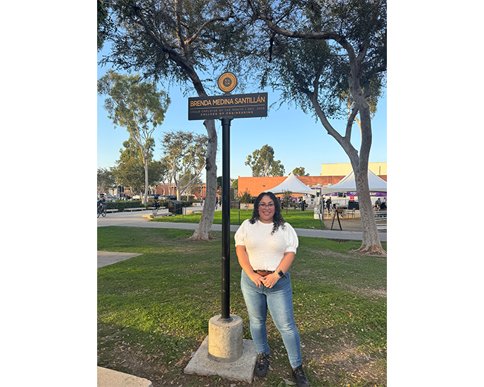 Brenda Medina Santillan sign on friendship Walk