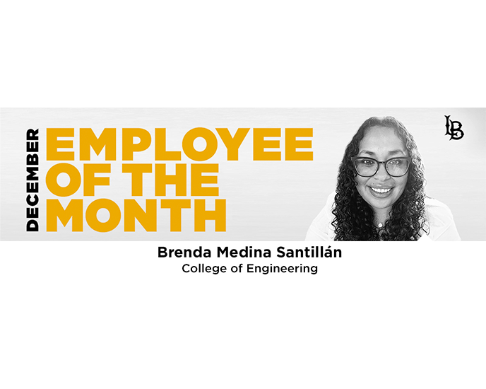 Brenda Medina Santillan Employee of the Month recognition on the 7th Street marquee