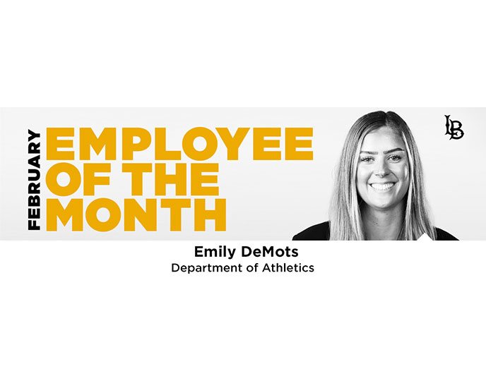 Emily DeMots recognition on the 7th Street Marquee