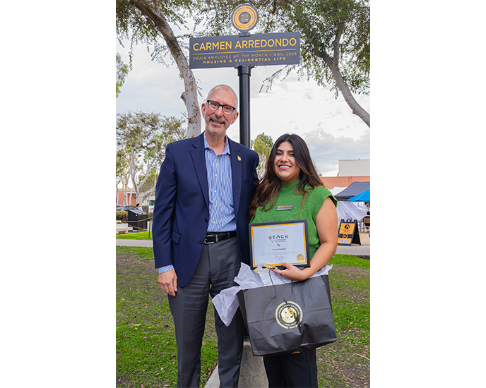 Carmen Arredondo with President Andrew Jones on friendship Walk